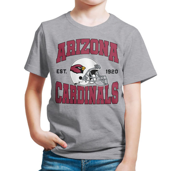 Picture of Junk Food Clothing x NFL - Arizona Cardinals - Team Helmet - Kids Short Sleeve T-Shirt for Boys and Girls - Size Medium