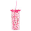 Picture of Silver Buffalo Sanrio Hello Kitty and Friends My Melody Strawberry Donut and Milkshake Pattern Plastic Cold Cup with Lid and Straw, 20 Ounces