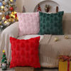 Picture of DFXSZ Christmas Tree Pillow Covers 16x16 inch Set of 2 Christmas Decoration Red Soft Plush Faux Fur Jacquard Throw Pillows for Bedroom Sofa Holiday Festivals Winter Home Decor PTK006B16