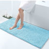 Picture of Smiry Luxury Chenille Bath Rug 47''x20'', Extra Soft and Absorbent Shaggy Bathroom Mat Rugs, Machine Washable, Non-Slip Plush Carpet Runner for Tub, Shower, and Bath Room, Sky Blue