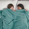 Picture of NEWCOSPLAY Super Soft Throw Blanket Light Teal Premium Silky Flannel Fleece Leaves Pattern Lightweight Bed Blanket All Season Use (Light Teal, Throw(40"x50"))