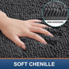 Picture of Smiry Luxury Chenille Bath Rug 47''x24'', Extra Soft and Absorbent Shaggy Bathroom Mat Rugs, Machine Washable, Non-Slip Plush Carpet Runner for Tub, Shower, and Bath Room, Charcoal Grey
