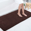 Picture of Smiry Luxury Chenille Bath Rug 59''x24'', Extra Soft and Absorbent Shaggy Bathroom Mat Rugs, Machine Washable, Non-Slip Plush Carpet Runner for Tub, Shower, and Bath Room, Brown