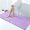 Picture of Smiry Luxury Chenille Bath Rug 47''x20'', Extra Soft and Absorbent Shaggy Bathroom Mat Rugs, Machine Washable, Non-Slip Plush Carpet Runner for Tub, Shower, and Bath Room, Purple