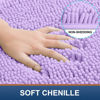 Picture of Smiry Luxury Chenille Bath Rug 47''x20'', Extra Soft and Absorbent Shaggy Bathroom Mat Rugs, Machine Washable, Non-Slip Plush Carpet Runner for Tub, Shower, and Bath Room, Purple