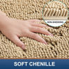 Picture of Smiry Luxury Chenille Bath Rug 59''x24'', Extra Soft and Absorbent Shaggy Bathroom Mat Rugs, Machine Washable, Non-Slip Plush Carpet Runner for Tub, Shower, and Bath Room, Beige
