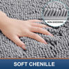 Picture of Smiry Luxury Chenille Bath Rug 48''x32'', Extra Soft and Absorbent Shaggy Bathroom Mat Rugs, Machine Washable, Non-Slip Plush Carpet Runner for Tub, Shower, and Bath Room, Grey