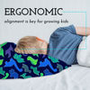 Picture of Little Sleepy Head Toddler Pillow with Pillowcase 13x18 - Kids Pillow for Sleeping - Better Neck Support Ergonomic Pillow and Toddler Pillowcase - Best Pillows for Kids (Dinosaurs Blue)