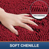 Picture of Smiry Luxury Chenille Bath Rug 24''x16'', Extra Soft and Absorbent Shaggy Bathroom Mat Rugs, Machine Washable, Non-Slip Plush Carpet Runner for Tub, Shower, and Bath Room, Red