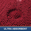 Picture of Smiry Luxury Chenille Bath Rug 24''x16'', Extra Soft and Absorbent Shaggy Bathroom Mat Rugs, Machine Washable, Non-Slip Plush Carpet Runner for Tub, Shower, and Bath Room, Red
