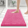 Picture of Smiry Luxury Chenille Bath Rug 24''x16'', Extra Soft and Absorbent Shaggy Bathroom Mat Rugs, Machine Washable, Non-Slip Plush Carpet Runner for Tub, Shower, and Bath Room, Hot Pink
