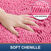 Picture of Smiry Luxury Chenille Bath Rug 24''x16'', Extra Soft and Absorbent Shaggy Bathroom Mat Rugs, Machine Washable, Non-Slip Plush Carpet Runner for Tub, Shower, and Bath Room, Hot Pink