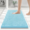 Picture of Smiry Luxury Chenille Bath Rug 24''x16'', Extra Soft and Absorbent Shaggy Bathroom Mat Rugs, Machine Washable, Non-Slip Plush Carpet Runner for Tub, Shower, and Bath Room, Sky Blue