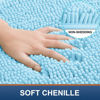 Picture of Smiry Luxury Chenille Bath Rug 24''x16'', Extra Soft and Absorbent Shaggy Bathroom Mat Rugs, Machine Washable, Non-Slip Plush Carpet Runner for Tub, Shower, and Bath Room, Sky Blue