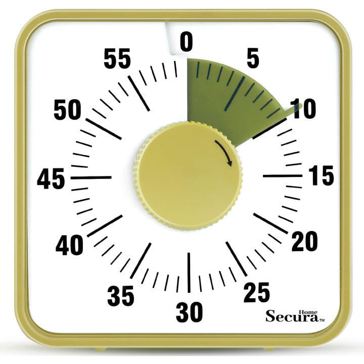 GetUSCart- Secura 60-Minute Visual Timer, 7.5 Inch Oversize Countdown ...
