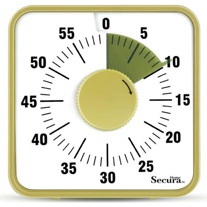 Picture of Secura 60-Minute Visual Timer, 7.5 Inch Oversize Countdown Timer Clock for Kids and Adults, Durable Mechanical Time Management Tool with Magnetic Backing(Taupe)