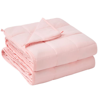 Picture of yescool Weighted Blanket for Adults (17 lbs, 60" x 80", Pink) Cooling Heavy Blanket for Sleeping Perfect for 160-180 lbs, Queen Size Breathable Blanket with Premium Glass Bead, Machine Washable