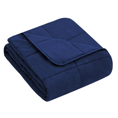 Picture of yescool Weighted Blanket (3 lbs, 36" x 48", Blue) Cooling Heavy Blanket for Sleeping Perfect for 20-40 lbs, Throw Size Breathable Blanket with Premium Glass Bead, Machine Washable