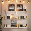 Picture of BAYKA Wall Shelves for Bedroom Decor, Floating Wall Shelves for Living Room Kitchen Storage, Wall Mounted Rustic Wood Shelves for Kids Books, Small Shelf for Bathroom(White and Gold，Set of 4)