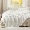 Picture of Bedsure White Fleece Blanket for Couch - Super Soft Cozy Queen Blankets for Women, Cute Small Throws for Girls, 90x90 Inches