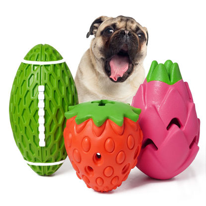 Picture of MewaJump Dog Chew Toy, 3 Pack Dog Toys for Aggressive Chewers, Tough Rubber Dog Toy, Puzzle Pet Toys Large Breed, Puppy Teething Chew Toys, Interactive Durable Toy for Medium and Large Dog