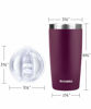 Picture of SUNWILL Travel Coffee Tumbler 20 oz, Insulated Mug with Lid, Stainless Steel Cup for Hot and Cold Drinks, Powder Coated Plum