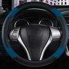 Picture of Leather Car Steering Wheel Cover, Non-Slip Car Wheel Cover Protector Breathable Microfiber Leather Universal Fit for Most Cars (Blue-2)
