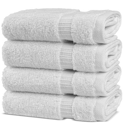 Picture of Chakir Turkish Linens | Hotel & Spa Quality 100% Cotton Premium Turkish Towels | Soft & Absorbent (4-Piece Washcloths, White)