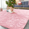 Picture of OLANLY 5x7 Machine Washable Large Area Rugs for Living Room, Bedroom, Soft Fluffy Shaggy Bedside Rug, Indoor Floor Carpet for Kids Girls and Boys, Dorms, Nursery, Home Decor Aesthetic, Pink