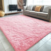 Picture of OLANLY 5x7 Machine Washable Large Area Rugs for Living Room, Bedroom, Soft Fluffy Shaggy Bedside Rug, Indoor Floor Carpet for Kids Girls and Boys, Dorms, Nursery, Home Decor Aesthetic, Pink