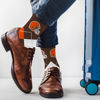 Picture of For Bare Feet NFL CLEVELAND BROWNS Argyle Remix Premium Dress Sock Team Color OSFM