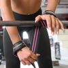 Picture of Fitgriff® Lifting Wrist Straps for Weightlifting, Gym, Deadlift, Workout (Made of Premium Cotton & Padded) - Men & Women (XS, Black/Pink)