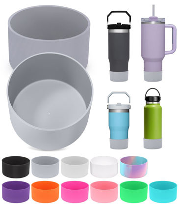 Picture of 2 PCS for Stanley Boot, Silicone Bottom for Stanley Cup Boot Quencher Adventure 40oz&for Hydroflask Boot 12-24oz for Stanley Tumbler Accessories for Stanley Cup Accessories Avoid Scratches&Noise