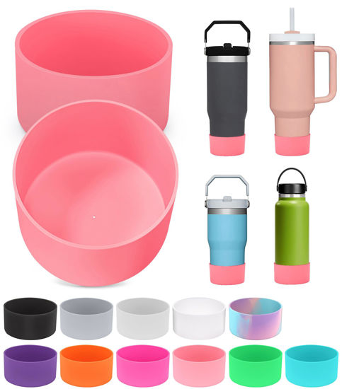 Picture of 2 PCS for Stanley Boot, Silicone Bottom for Stanley Cup Boot Quencher Adventure 40oz&for Hydroflask Boot 12-24oz for Stanley Tumbler Accessories for Stanley Cup Accessories Avoid Scratches&Noise