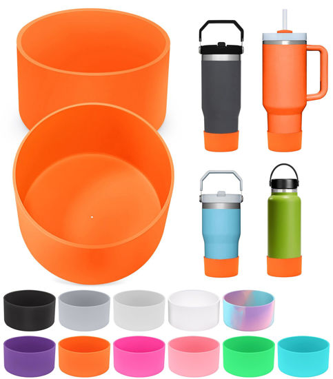 Picture of 2 PCS for Stanley Boot, Silicone Bottom for Stanley Cup Boot Quencher Adventure 40oz&for Hydroflask Boot 12-24oz for Stanley Tumbler Accessories for Stanley Cup Accessories Avoid Scratches&Noise