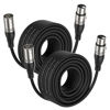 Picture of EBXYA XLR Cable 50ft 2 Packs - Premium Balanced Microphone Cable with 3-Pin XLR Male to Female Mic Speaker Cable, Black