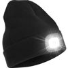 Picture of YMHB Unisex Beanie Hat with Light, USB Rechargeable LED Headlamp Hat Night Light Cap Christmas Stocking Stuffers Gifts for Men Dad Father Husband (Black)