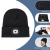 Picture of YMHB Unisex Beanie Hat with Light, USB Rechargeable LED Headlamp Hat Night Light Cap Christmas Stocking Stuffers Gifts for Men Dad Father Husband (Black)