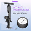 Picture of VIMILOLO Bike Pump, Air Bicycle Pump Inflator with Pressure Gauge for Presta and Schrader Valve Tire Ball Bike Portable Pumps 160PSI & 11BAR