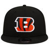 Picture of New Era NFL 9FIFTY Team Color Adjustable Snapback Hat Cap - One Size (US, Alpha, One Size, Cincinnati Bengals - Black)