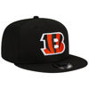 Picture of New Era NFL 9FIFTY Team Color Adjustable Snapback Hat Cap - One Size (US, Alpha, One Size, Cincinnati Bengals - Black)