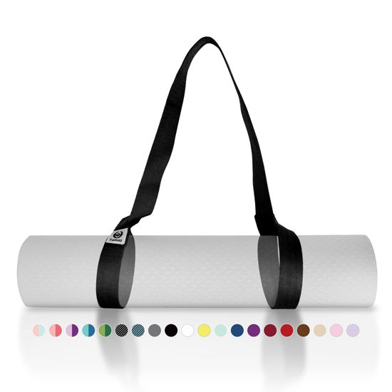 Picture of Tumaz Yoga Mat Strap [MAT NOT Included] (2 Sizes) with Extra Thick & Comfy Delicate Texture, Adjustable Yoga Mat Carrier