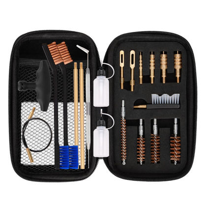 Picture of BOOSTEADY Universal Handgun Cleaning kit .22,.357,.38,9mm,.45 Caliber Pistol Cleaning Kit Bronze Brush and Brass Jag Adapter