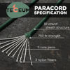 Picture of TECEUM Paracord 550 (750) Dark Emerald Green - 200 ft - 100% Nylon Strong Tactical MIL-SPEC Parachute Cord - Survival Rope Emergency para Cord 11 Strands Core EDC Camping Hiking Military Gear 022а