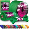 Picture of TECEUM Paracord 550 (750) Green - 100 ft - 4mm - 100% Nylon Strong Tactical MIL-SPEC Parachute Cord - Survival Rope Emergency para Cord 11 Strands Core EDC Camping Hiking Military Gear 025a