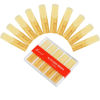 Picture of Sovvid 10 Pack Professional Alto Saxophone Reeds with Plastic Box, Strength 2.0 Alto Sax Reeds, Laser Engraved Marking & Thinner Reed Tip for Easy of Play, Traditional Reeds for Saxophone Alto