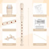 Picture of SWAN Soprano Recorder Instrument for Beginners Student - Baroque Style 8 Hole Flute Detachable 3pcs Descant Recorder with Cleaning Rod and Fingering Chart for Kids over 6 Years Old, Beige