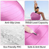 Picture of APEXUP Yoga Ball Exercise Ball, Anti Slip Stability Ball Chair, Heavy Duty Large Gym Ball for Fitness, Balance, Core Workout and Physical Therapy (M (19"~22) 55cm, Fuschia)