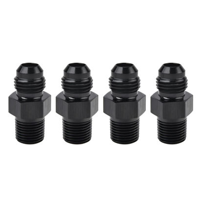 Picture of EVIL ENERGY 6AN Male Flare to 1/8" NPT Pipe Fitting Adapter Aluminum Straight Black 4PCS