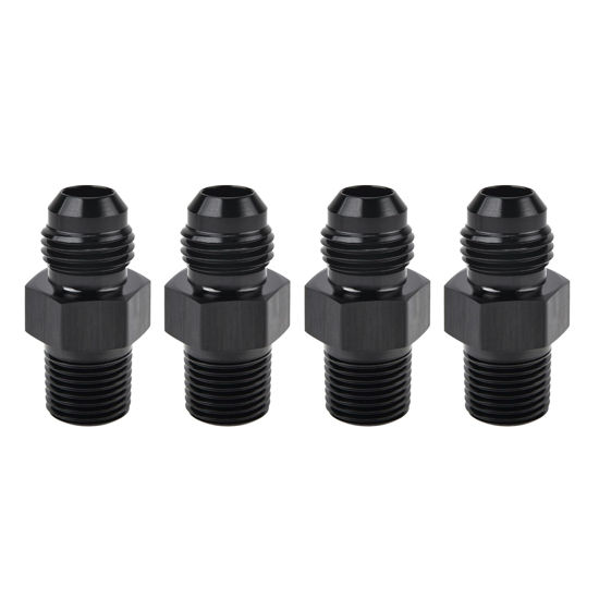 Picture of EVIL ENERGY 6AN Male Flare to 1/8" NPT Pipe Fitting Adapter Aluminum Straight Black 4PCS